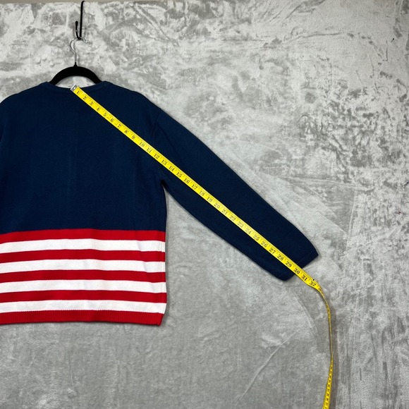 Crystal Kobe Cardigan Women's XL Blue Stars & Stripes Flag 4th‎ of July Teacher - Picture 7 of 10